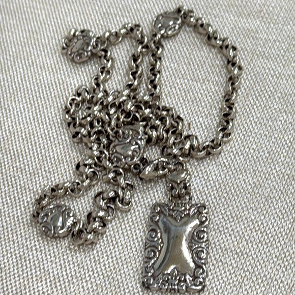 Brighton silver tone chain belt heart ❤️ 37” waist or smaller adjustable main image 7